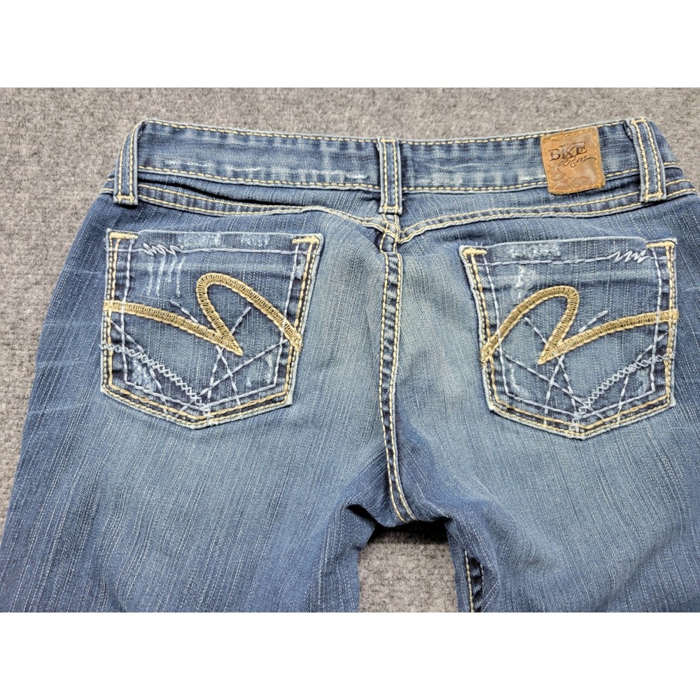 BKE Stella Bootcut Jeans Womens 28 Medium Wash Distressed Low Rise BKL3095R
